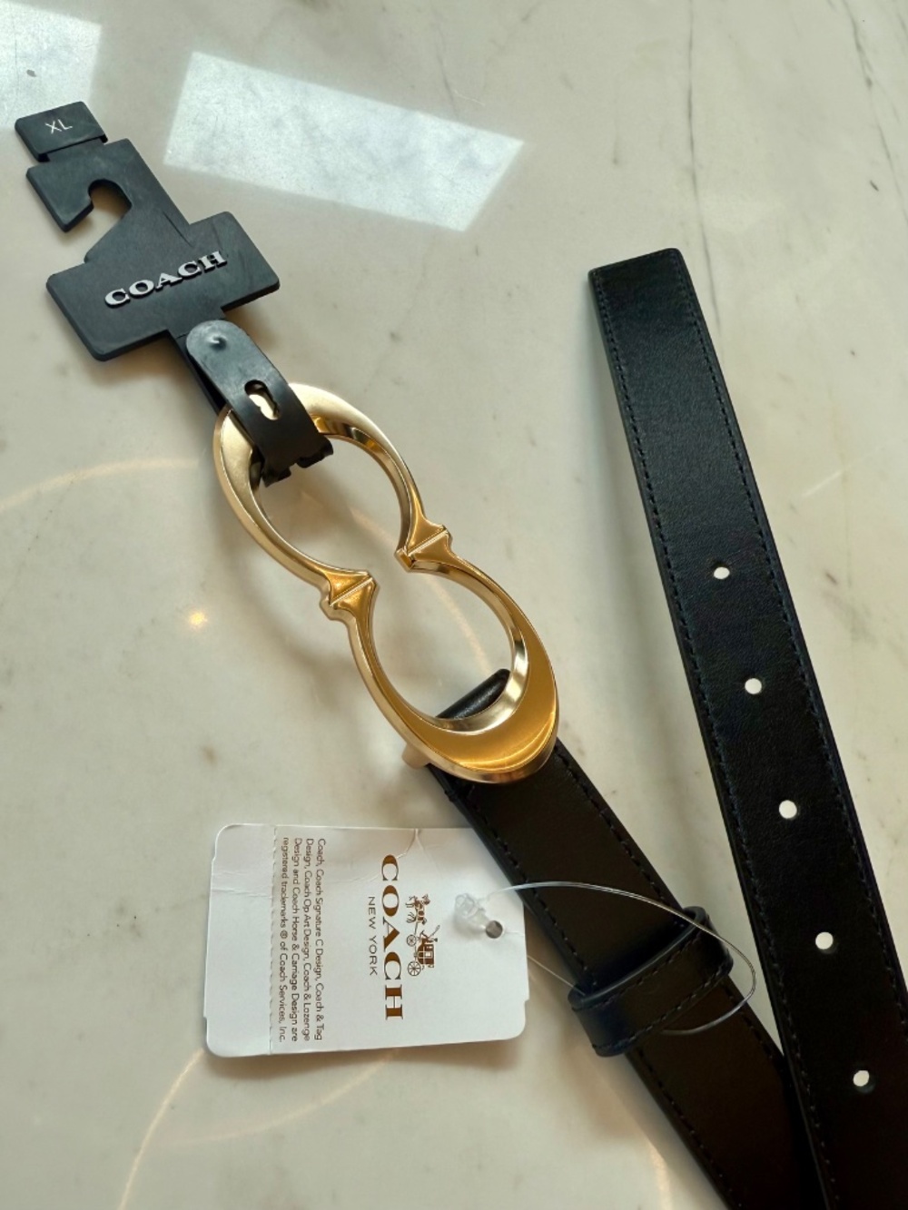 New COACH Women's Signature Buckle Belt XL - Picture 2 of 16